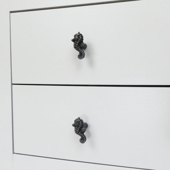 Small Cast Iron Seahorse Cabinet Knob - Approx 45mm