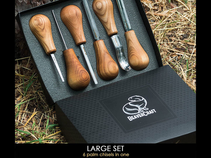 Beavercraft Woodcarving Set With Palm Chisels - SC05