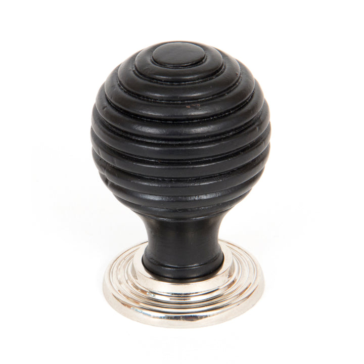 From The Anvil Ebony & Polished Nickel Beehive Cabinet Knob - Small 83869