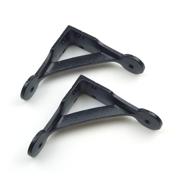 Pair of Epoxy Black Gallows Shelf Brackets Antique Cast Iron