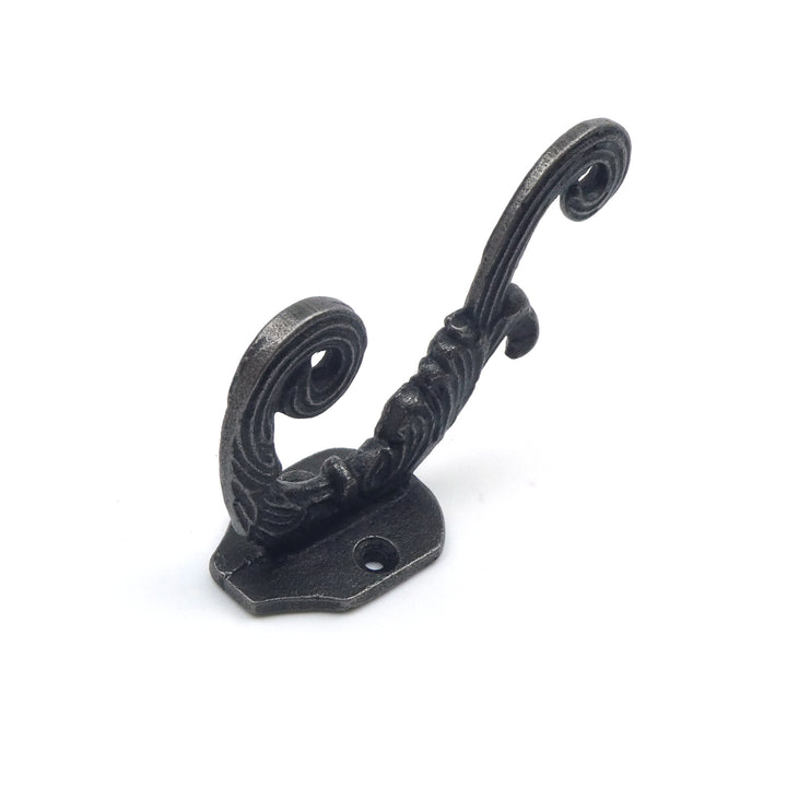 Hat and Coat Hook Majestic Swirl Cast Antique Iron - Pack of 4