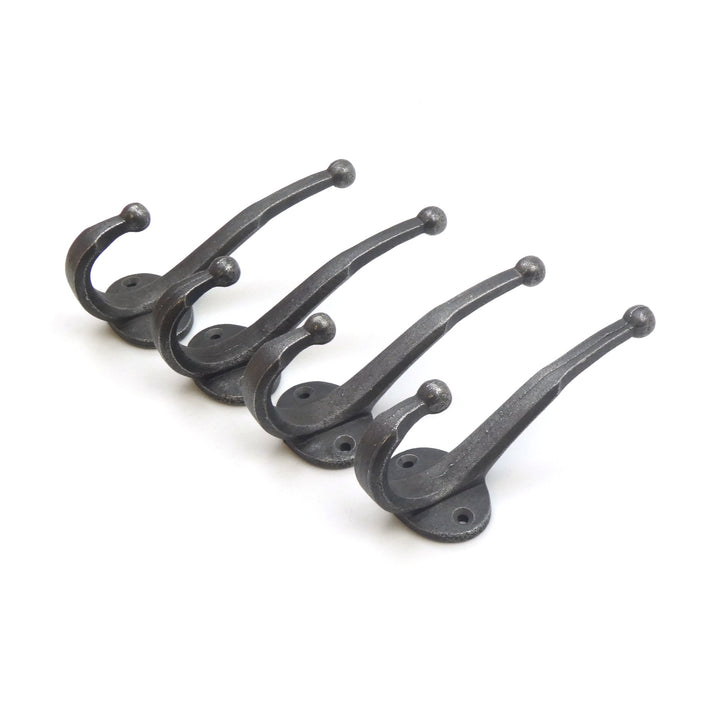 Cast Iron Contemporary Coat Hook - Pack of 4 Hooks