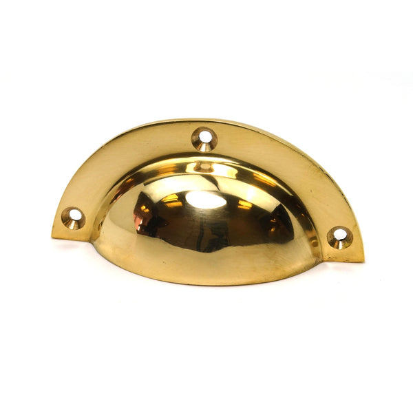 Solid Polished Brass Drawer Pull / Cup Handle