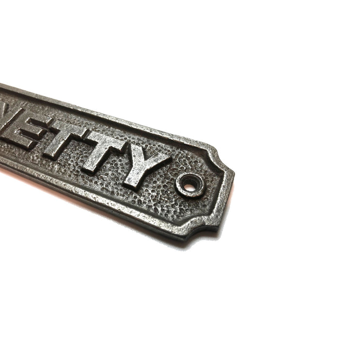 Cast Iron NETTY (Toilet) sign 115mm x 33mm
