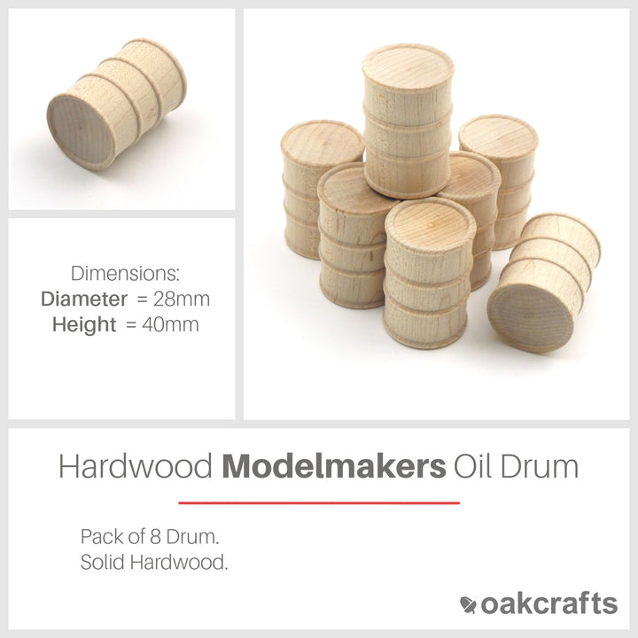 Oakcrafts Model Makers Oil Drums - Pack of 8