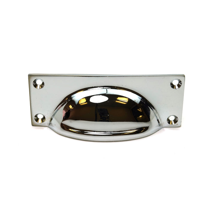 Polished Chrome on Solid Brass Drawer Pull / Cup Handle