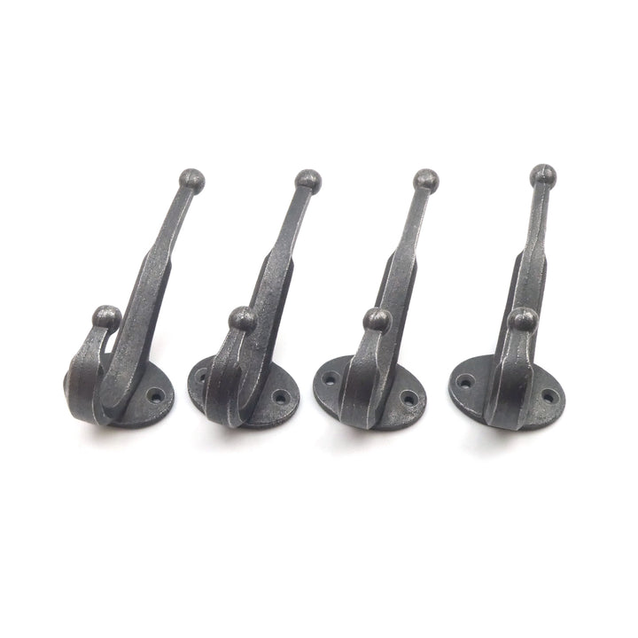 Cast Iron Contemporary Coat Hook - Pack of 4 Hooks