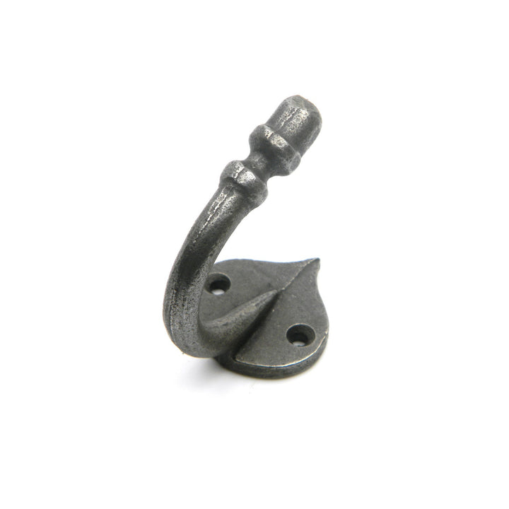 Single Robe Hook Acorn Tip Spearhead Antique Iron 2" / 50mm