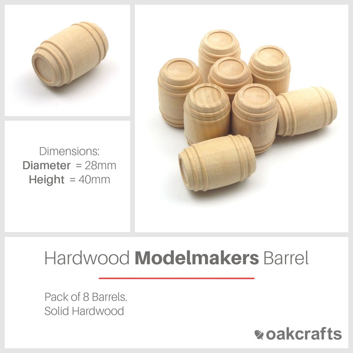 Oakcrafts Model Makers Barrels - Pack of 8