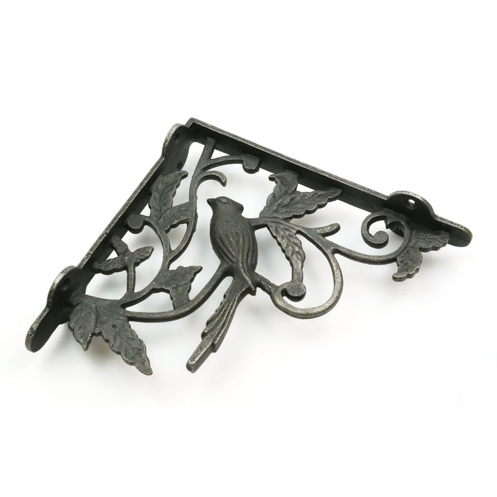 Pair of Antique Cast Iron Decorative Bird Shelf Brackets - 180mm x 190mm