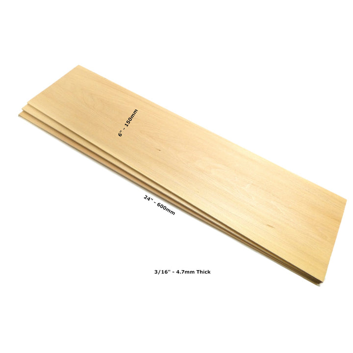 Pack of 3 Long Blank Basswood Carving Boards 24" x 6" x 3/16" (600mm x 150mm x 4.8mm)