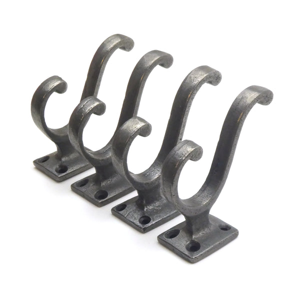 Cast Iron Small Hall Stand Coat Hook  - Pack of 4 Hooks